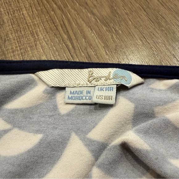 Boden Navy and White Patterned Midi Dress, wrap , size 10 - Picture 4 of 10